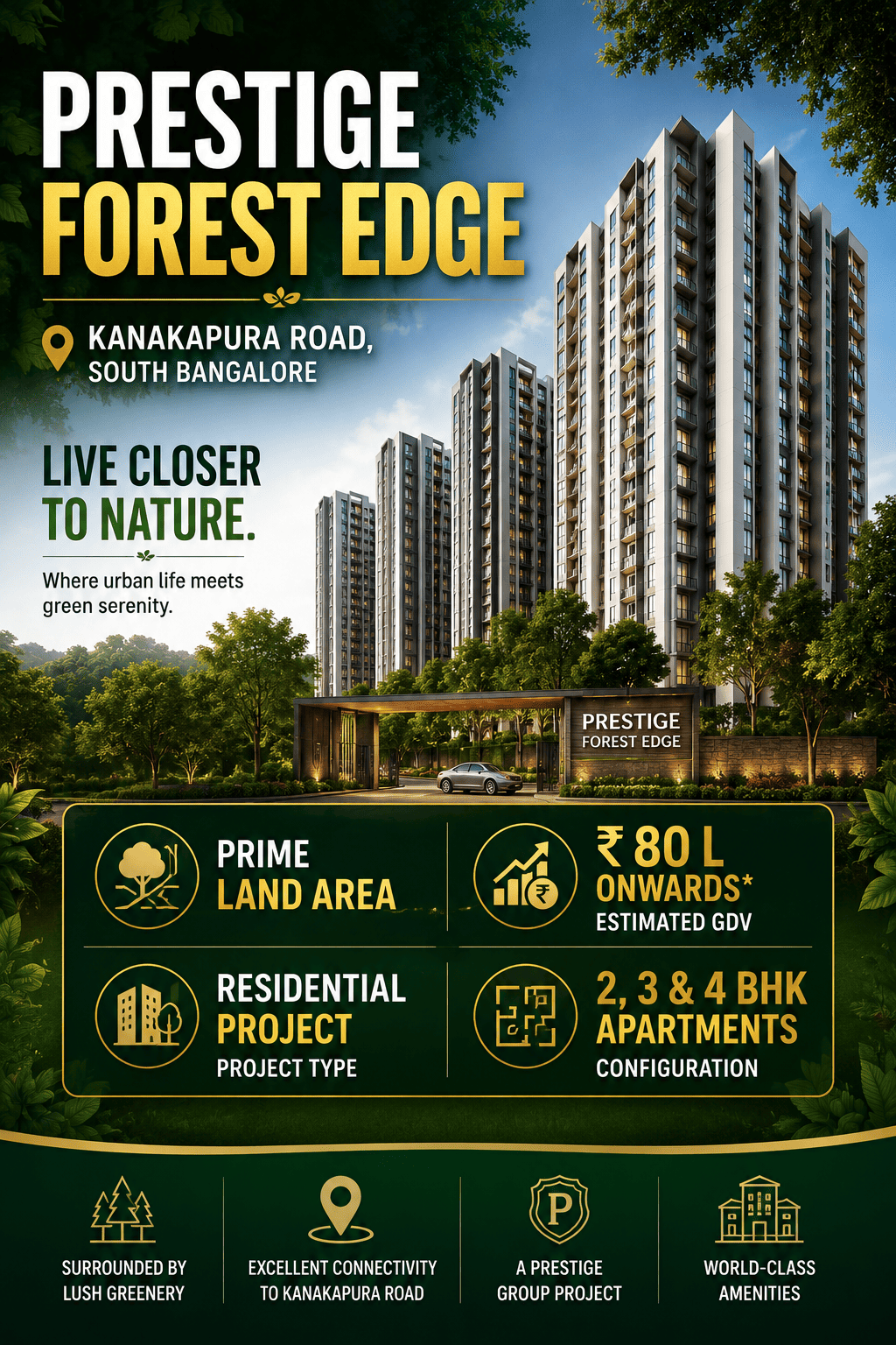 Prestige Forest Edge luxury apartments by Prestige Group in Bangalore